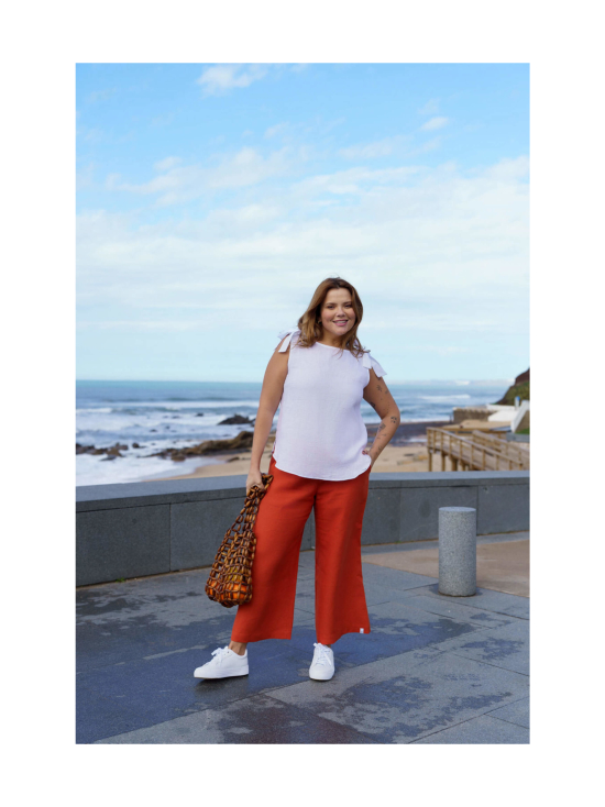 Nakoa - Culottes pellavahousut, Stonewashed Burnt Orange - BURNT ORANGE (MURRETTU ORANSSI) | Stockmann - photo 3