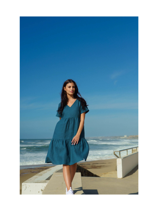 Nakoa - Pellava Kerrosmekko, Crystal Teal - OXFORD NAVY (TUMMANSININEN) | Stockmann - photo 2