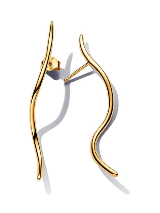 Pandora - Aaltoilevat säikeet -nappikorvakorut 14k Gold-plated stud earrings 14k Gold-plated unique metal blend    263287C00 | Stockmann - photo 1