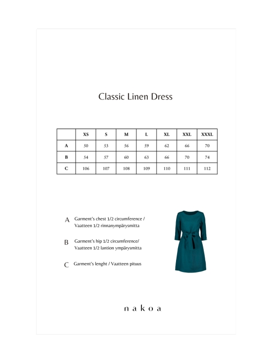 Nakoa - Classic Linen Dress, Crystal Teal - CHRYSTAL TEAL (PETROOLINSININEN) | Stockmann - photo 7