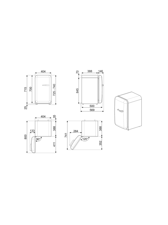 Smeg - Smeg FAB5LOR6 jääkaappi, oranssi vasenkätinen | Stockmann - photo 3