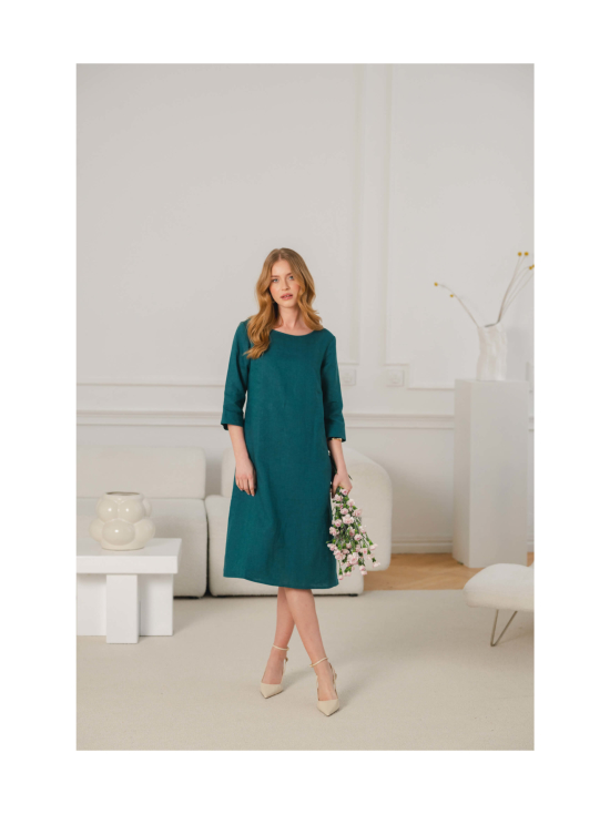 Nakoa - Classic Linen Dress, Crystal Teal - CHRYSTAL TEAL (PETROOLINSININEN) | Stockmann - photo 5