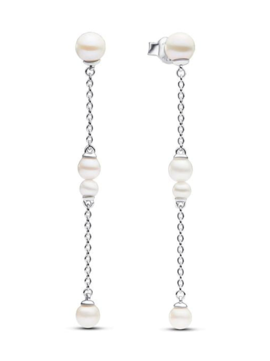 Pandora - Käsitellyt makeanveden viljellyt helmet -riipuskorvakorut Sterling silver drop earrings with white treated freshwater cultured pearl Sterling silver  Treated freshwater cultured pearl White 293152C01 | Stockmann - photo 3