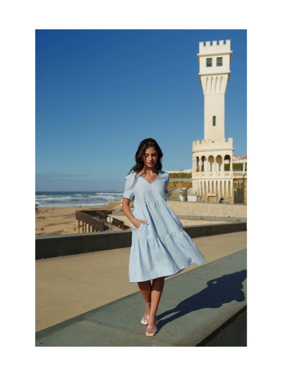 Nakoa - Pellava Kerrosmekko, Sky Blue - VAALEANSININEN | Stockmann - photo 6