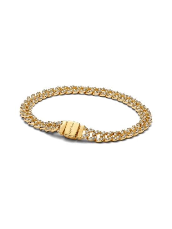 Pandora - Cuban chain 14k gold-plated bracelet with clear cubic zirconia - photo 3 Pandora - Cuban chain 14k gold-plated bracelet with clear cubic zirconia | Stockmann - photo 3