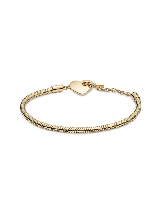 Pandora - Snake chain 14 gold-plated T-bar heart bracelet T-lukolla ja sydämellä kiinnitettävä Pandora Moments -käärmeketjurannekoru 569285C00 | Stockmann - photo 4