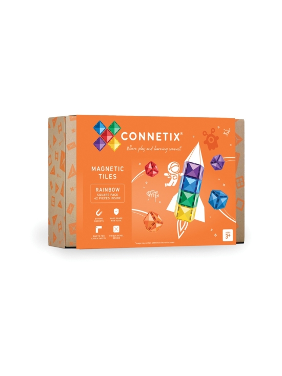 CONNETIX - CONNETIX Magneettinen rakennussarja Rainbow neliöt, 42 osaa | Stockmann - photo 1