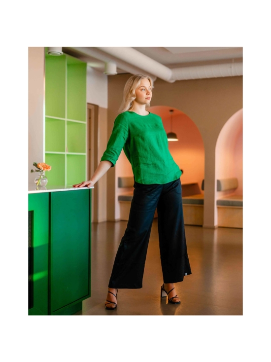Nakoa - Classic Linen Blouse Pellavapaita, Holly Green - HOLLY GREEN (VIHREÄ) | Stockmann - photo 2