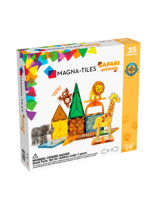 MAGNA-TILES Magneettinen rakennussarja Safarin eläimet, 25 osaa