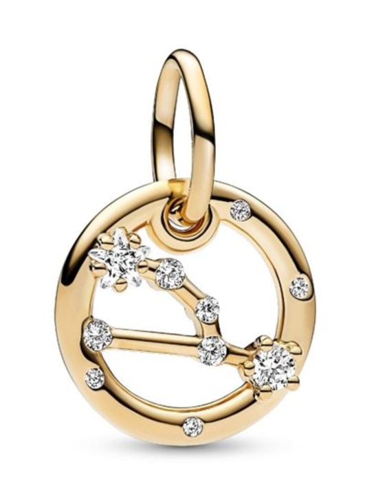 Pandora - Härkä-riipushela Taurus zodiac 14k gold-plated dangle with clear cubic zirconia Taurus Zodiac Dangle Charm 762707C01 | Stockmann - photo 2