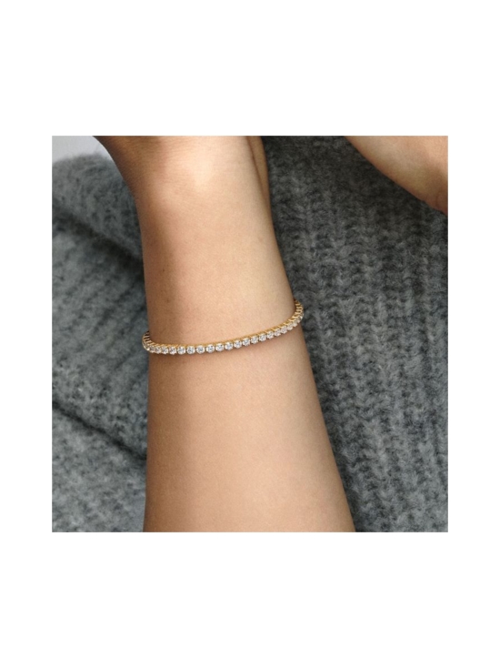 Säihkyvä tennisrannekoru 14k Gold-plated bracelet with clear cubic zirconia 561469C01-16