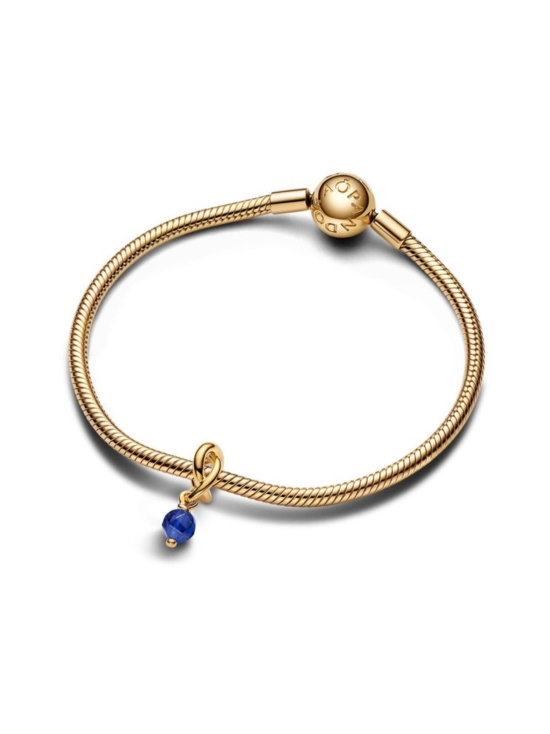 Pandora - 14k Gold-plated dangle with princess blue crystal | Stockmann - photo 4