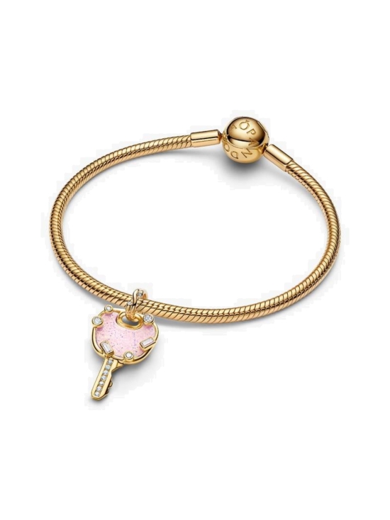 Pandora - Opalescent Pink Love Key Large Dangle Charm - 764349C01 | Stockmann - photo 3