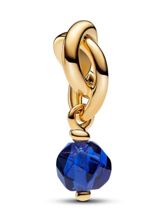 Pandora - 14k Gold-plated dangle with princess blue crystal | Stockmann - photo 1