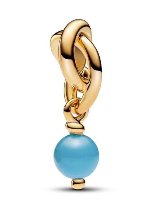Pandora - 14k Gold-plated dangle with capri blue crystal | Stockmann - photo 4