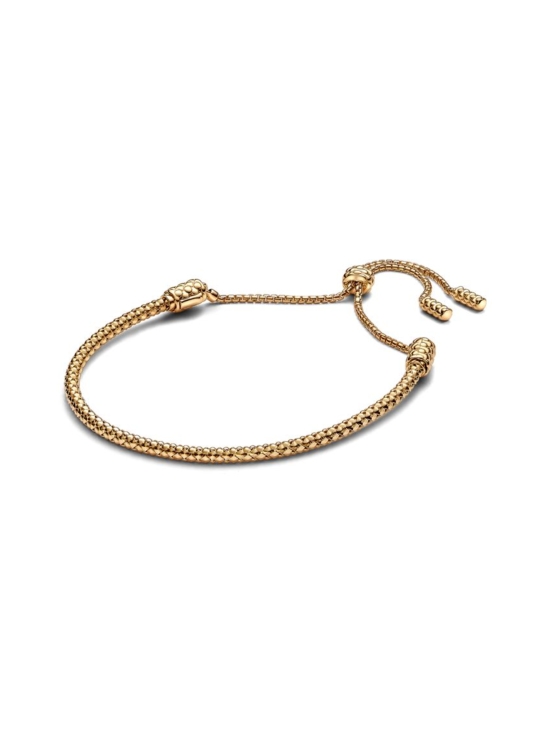 Studded chain 14k gold-plated sliding bracelet