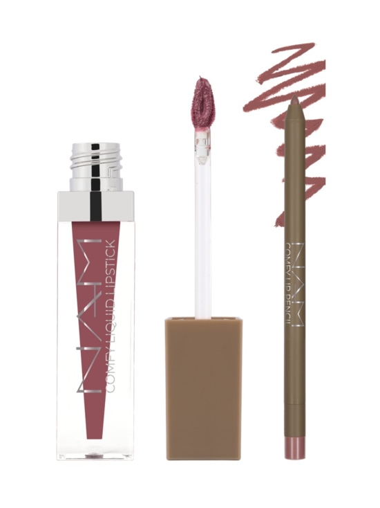 NAM - Comfy Lip Duo -nestemäinen huulipuna ja huultenrajauskynä 2 tuotetta - 01 DUSTY PINK | Stockmann - photo 1