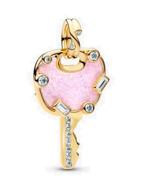 Pandora - Opalescent Pink Love Key Large Dangle Charm - 764349C01 | Stockmann - photo 4
