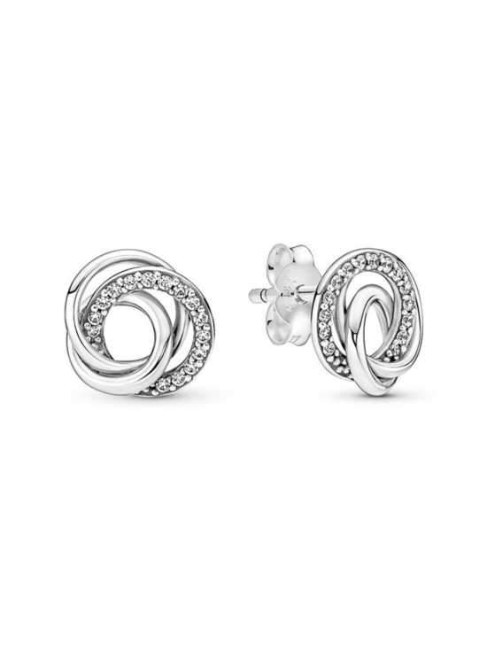 Pandora - Perheen kierteet -nappikorvakorut Encircled sterling silver stud earrings with clear cubic zirconia Family Always Encircled Stud Earrings 291076C01 | Stockmann - photo 3