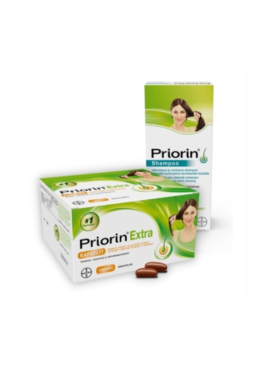 Priorin - PRIORIN EXTRA 180 kaps ja PRIORIN Shampoo - photo 1 Priorin - PRIORIN EXTRA 180 kaps ja PRIORIN Shampoo | Stockmann - photo 1
