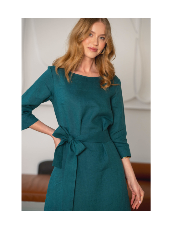 Nakoa - Classic Linen Dress, Crystal Teal - CHRYSTAL TEAL (PETROOLINSININEN) | Stockmann - photo 6