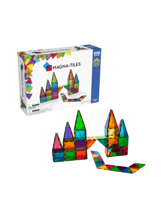 MAGNA-TILES Magneettinen rakennussarja, Kirkkaat värit, 100 osaa