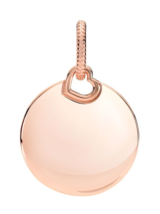 Pandora - Kaiverrettava pyöreä laatta -riipus Engravable round 14k rose gold-plated pendant Engravable Round Tag Pendant 388610C00 | Stockmann - photo 1