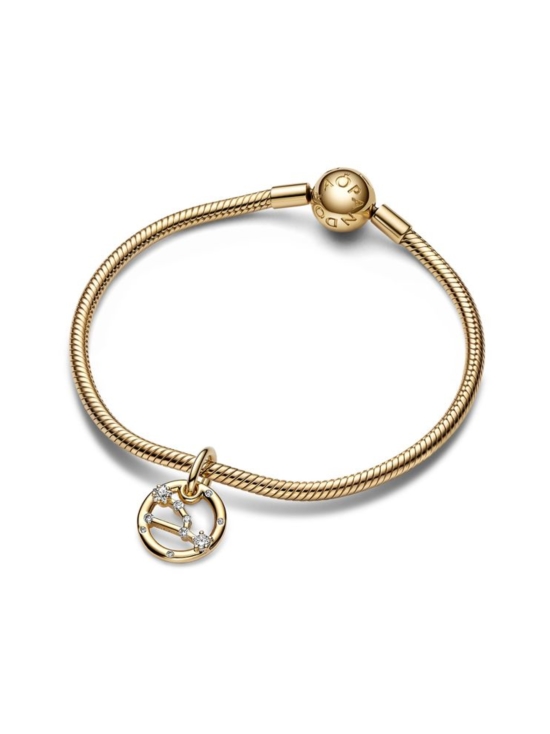 Pandora - Härkä-riipushela Taurus zodiac 14k gold-plated dangle with clear cubic zirconia Taurus Zodiac Dangle Charm 762707C01 | Stockmann - photo 1