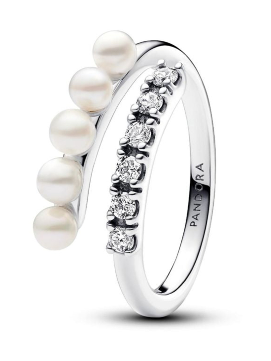 Pandora - Käsitellyt makeanveden viljellyt helmet ja pavé -avosormus | Stockmann - photo 2