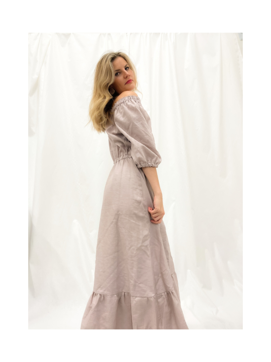 UPEA - Off Shoulder Ruffle Dress Linen, Nude Pink - NUDE PINK - photo 3 UPEA - Off Shoulder Ruffle Dress Linen, Nude Pink - NUDE PINK | Stockmann - photo 3