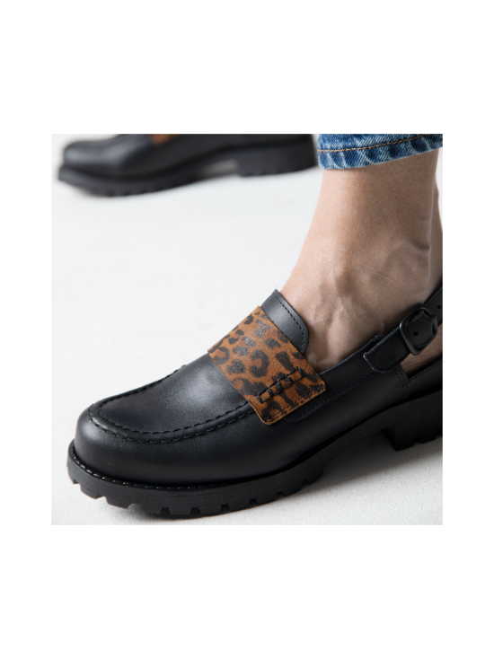 Pomar - TATAR slingback-loaferit - BLACK NAPPA/LEOPARD | Stockmann - photo 4