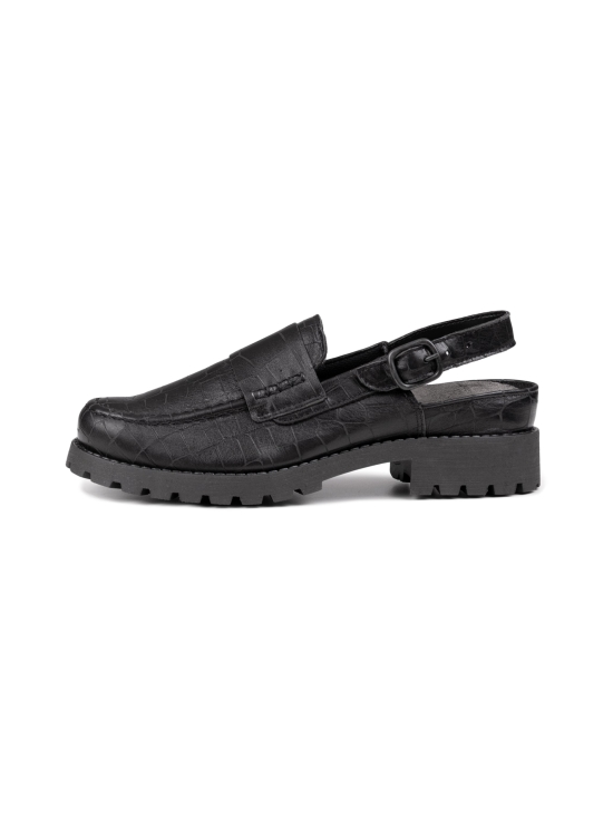 Pomar - TATAR Zero Waste slingback-loaferit - BLACK CROCODILLE/BLACK SOLE | Stockmann - photo 1