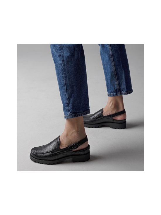 Pomar - TATAR Zero Waste slingback-loaferit - BLACK CROCODILLE/BLACK SOLE | Stockmann - photo 3