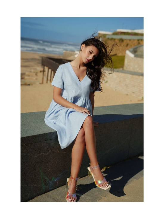 Nakoa - Pellava Kerrosmekko, Sky Blue - VAALEANSININEN | Stockmann - photo 4