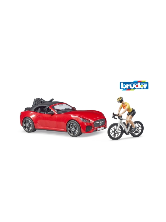 BRUDER - BRUDER Roadster-urheiluauto, maastopyörä ja pyöräilijä, 1:16 - photo 1 BRUDER - BRUDER Roadster-urheiluauto, maastopyörä ja pyöräilijä, 1:16 | Stockmann - photo 1