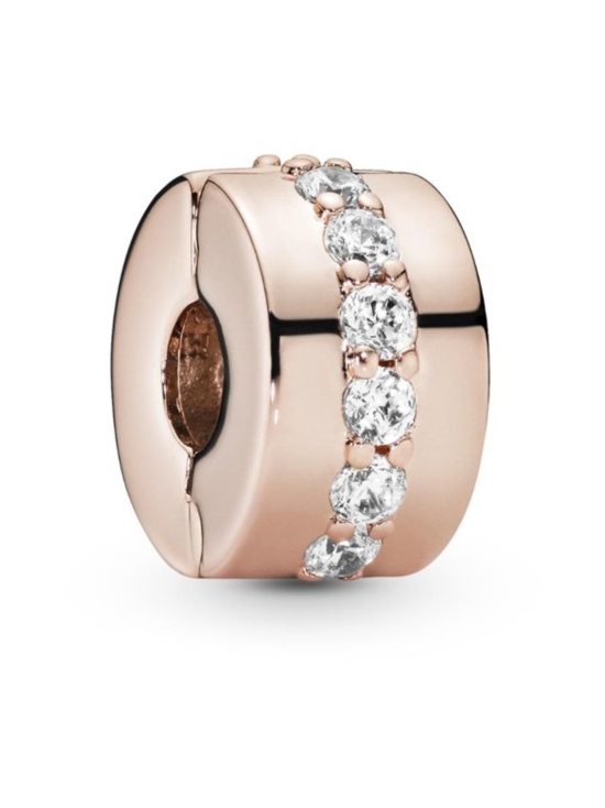 Pandora - Säihkyvä rivi -välipala 14k Rose gold-plated clip with clear cubic zirconia Sparkling Row Spacer Charm 781972CZ | Stockmann - photo 1