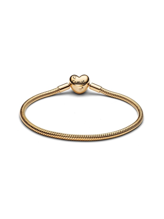 Pandora - *Snake chain 14k gold-plated bracelet heart clasp | Stockmann - photo 2