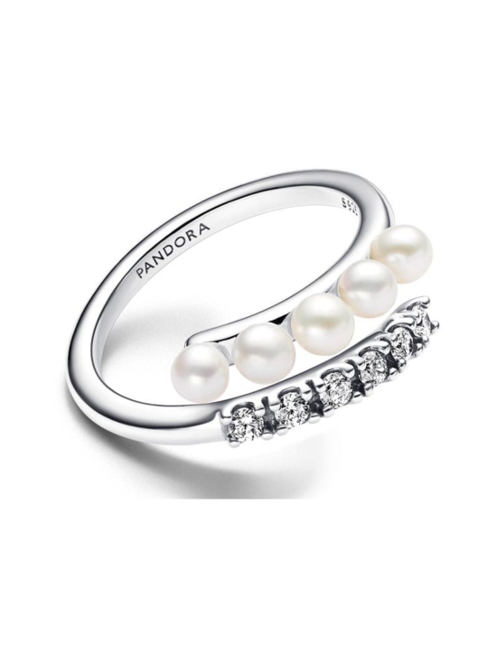 Pandora - Käsitellyt makeanveden viljellyt helmet ja pavé -avosormus | Stockmann - photo 1
