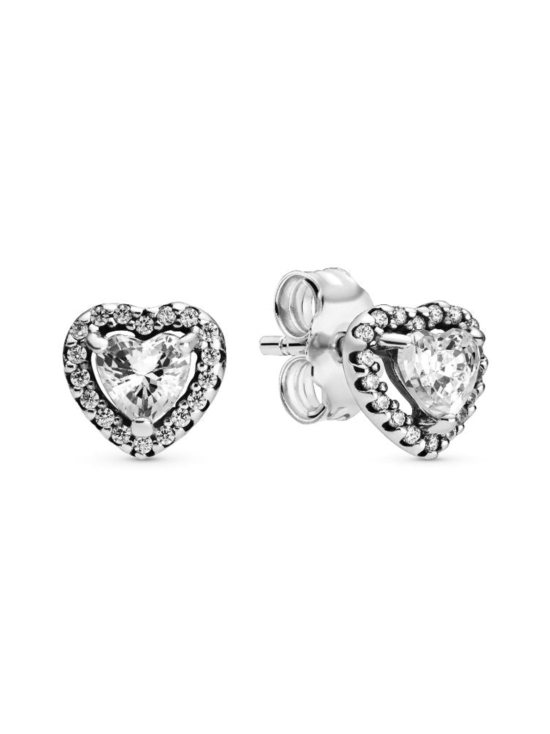 Pandora - Elevated Heart -nappikorvakorut Heart sterling silver stud earrings with clear cubic zirconia Elevated Heart 298427C01 | Stockmann - photo 2