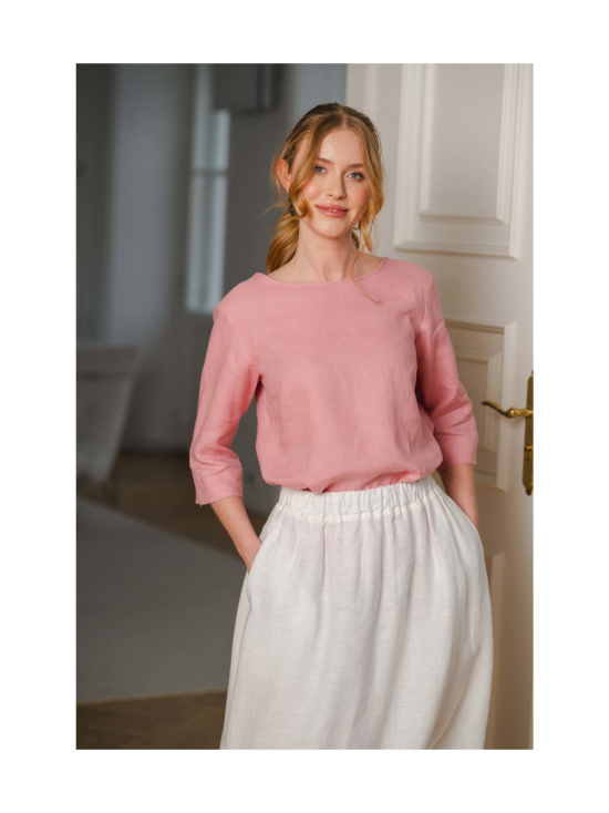 Nakoa - Classic Linen Blouse Pellavapaita, Powder Pink - POWDER PINK | Stockmann - photo 3