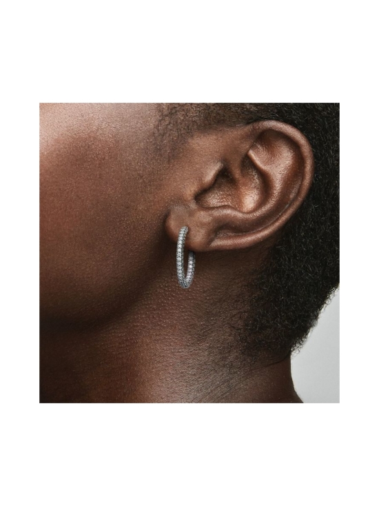 Pandora - Pandora Timeless yksiriviset pavékorvarenkaat Sterling silver hoop earrings with clear cubic zirconia Sterling silver  Cubic Zirconia Clear 293016C01 | Stockmann - photo 1