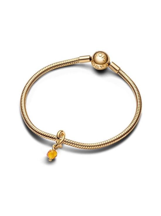 Pandora - 14k Gold-plated dangle with honey coloured crystal | Stockmann - photo 4