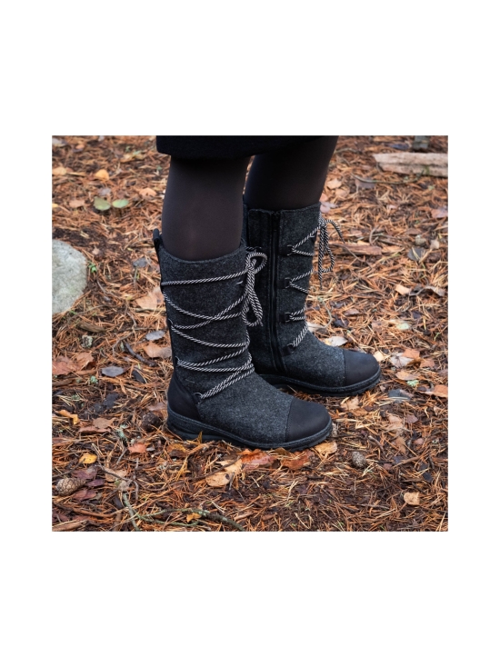 Pomar - SAANA Naisten XW GORE-TEX® huopasaapikkaat - GRANIT FELT/BLACK WAXY LEATHER | Stockmann - photo 10