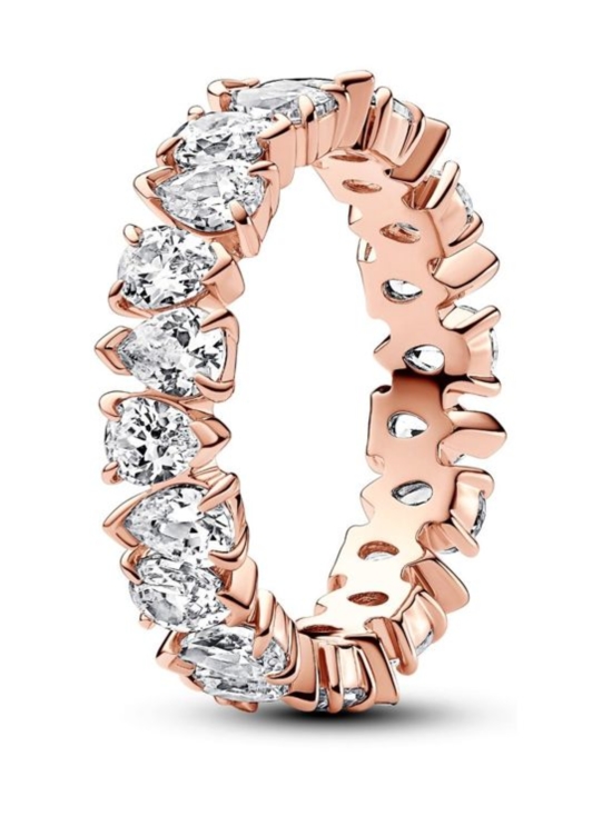 Pandora - Säihkyvät suuntaa vaihtavat kivet -sormus 14k Rose gold-plated unique metal blend  Cubic Zirconia Clear 183021C01 | Stockmann - photo 1