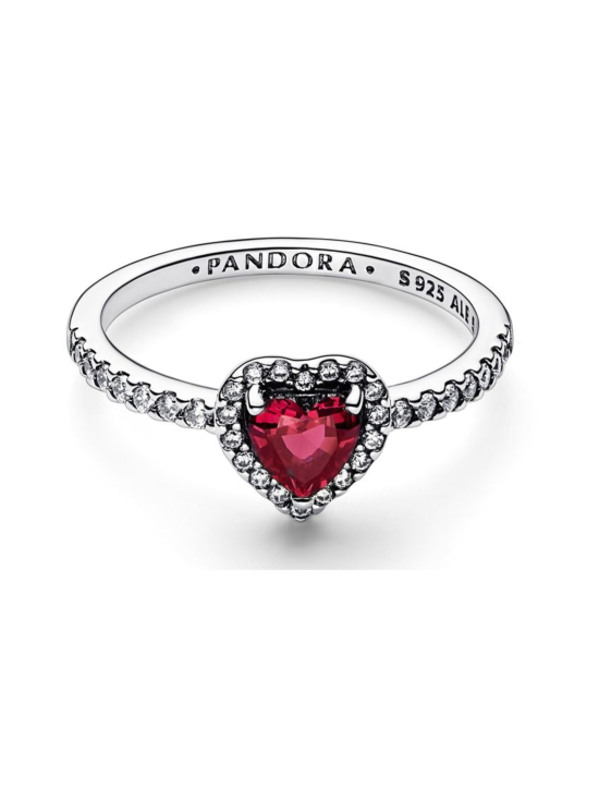 Pandora - Punainen kohosydän -sormus  Sparkling Red Elevated Heart Ring 198421C02 | Stockmann - photo 3
