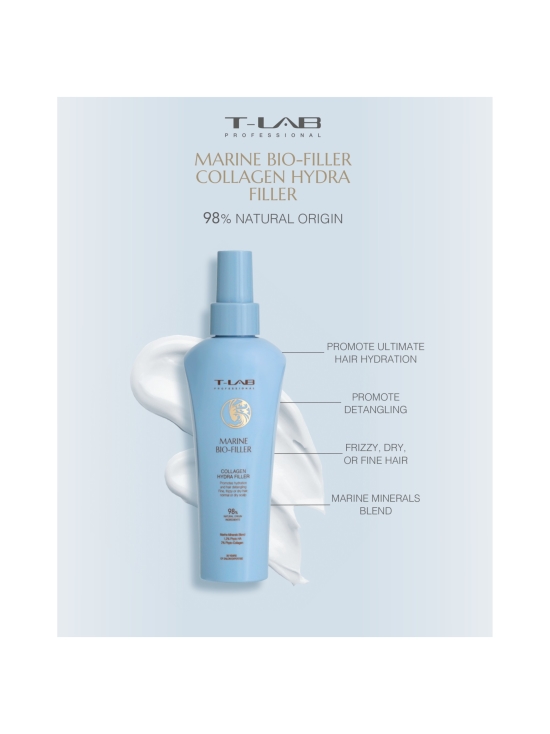 T-LAB Professional - Marine Bio-Filler Collagen Hydra Filler -sileyttä antava hoitosuihke kaikille hiustyypeille 150ml | Stockmann - photo 2