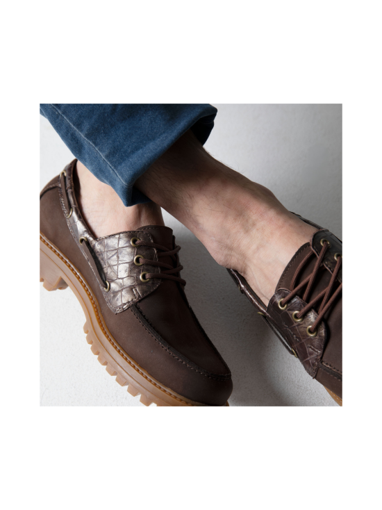 Pomar - SEILORI Zero Waste purjehduskengät - BROWN CROCO/BARK WAXY | Stockmann - photo 7