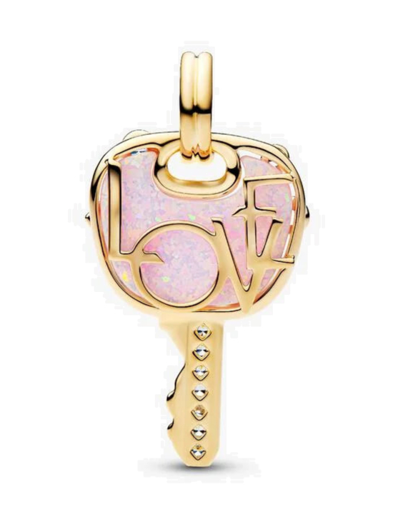 Pandora - Opalescent Pink Love Key Large Dangle Charm - 764349C01 | Stockmann - photo 5