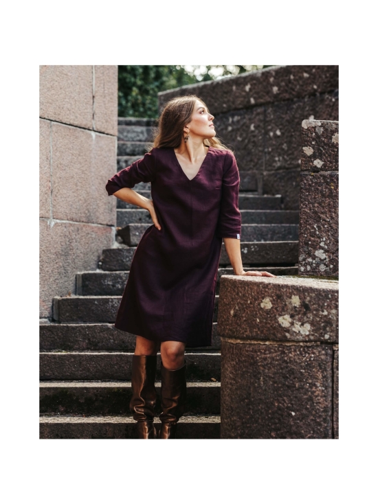 Nakoa - Vera Dress Pellavamekko, Merlot - TUMMANPUNAINEN | Stockmann - photo 4