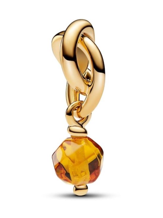 Pandora - 14k Gold-plated dangle with honey coloured crystal | Stockmann - photo 3